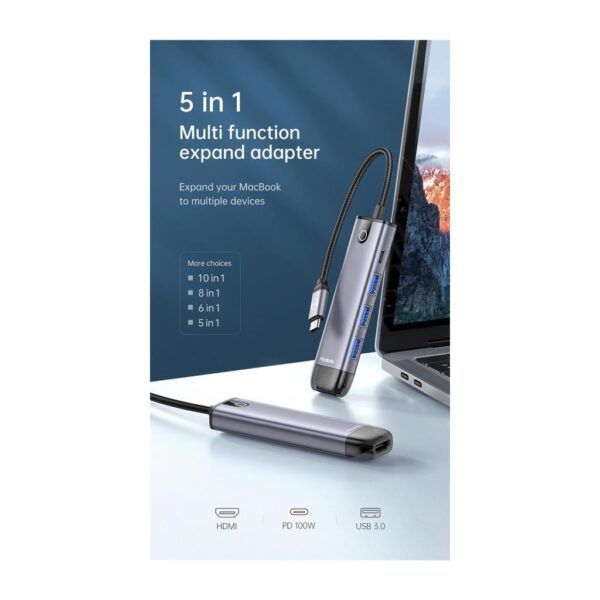Mcdodo 5 in1 Type C Macbook Çevirici Çoklayıcı Adaptör HU-7750 - Görsel 2