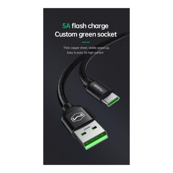 Mcdodo Vooc 22.5W 5A Şarj Cihazı Type C Kablo 1.2M Siyah CH-5800 - Görsel 5