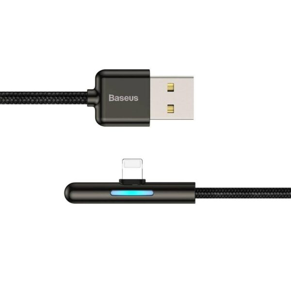 Baseus İphone Oyuncu Şarj USB Kablosu 2.4A 1mt Siyah CAL7C-A01 - Görsel 2