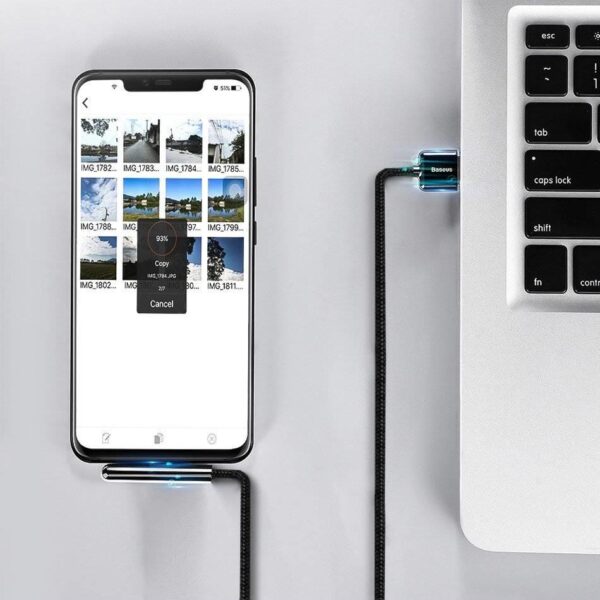 Baseus İphone Oyuncu Şarj USB Kablosu 2.4A 1mt Siyah CAL7C-A01 - Görsel 4