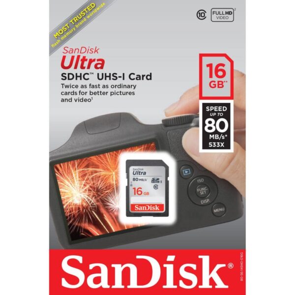 Sandisk Ultra 16GB SD 80MB/s Hafıza Kartı SDSDUNS-016G - Görsel 2