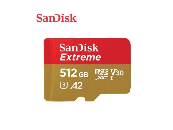 Sandisk Extreme 512GB 190MB/S MicroSDXC U3 For Aksiyon Kamera SDSQXAV-512G - Görsel 3