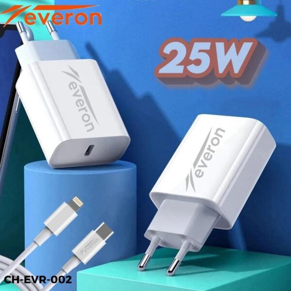 İphone İpad 25W Hızlı Şarj Cihazı TypeC Lightning Kablolu Everon EVR002 - Görsel 3