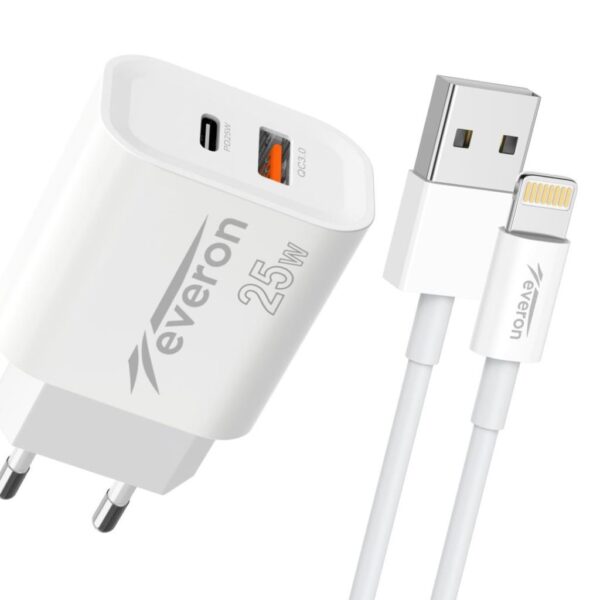 Everon 25w Usb iPhone Kablolu Hızlı Şarj Cihazı EVR-023-I - Görsel 2