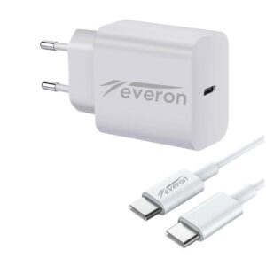 Samsung, Xiaomi 25W Hızlı ve Süper Hızlı Şarj Cihazı TypeC TypeC Kablolu Everon EVR001