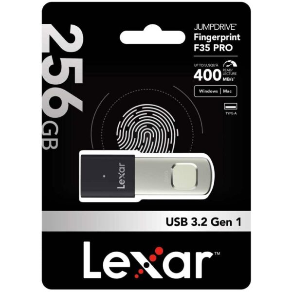 Lexar 256GB Parmak İzi Okuyuculu F35 Pro 300Mb 3.2 USB Flash Bellek