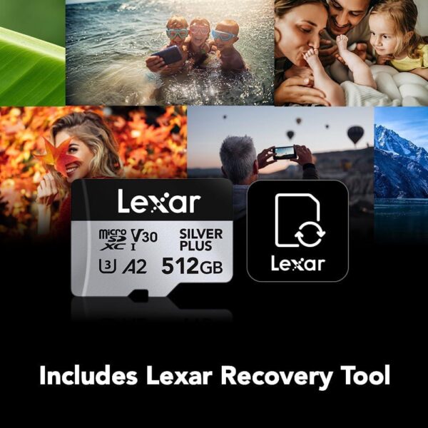Lexar 512GB Silver Plus 205mb 4K V30 UHSI Micro SD Hafıza Kartı - Görsel 6
