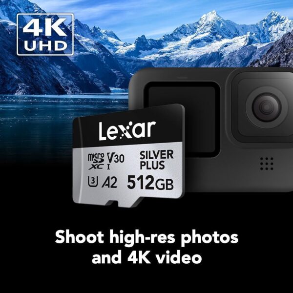 Lexar 512GB Silver Plus 205mb 4K V30 UHSI Micro SD Hafıza Kartı - Görsel 7