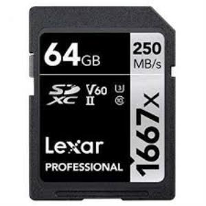 Lexar 64GB 1667X SD UhsI V60 250MB/S Hafıza Kartı