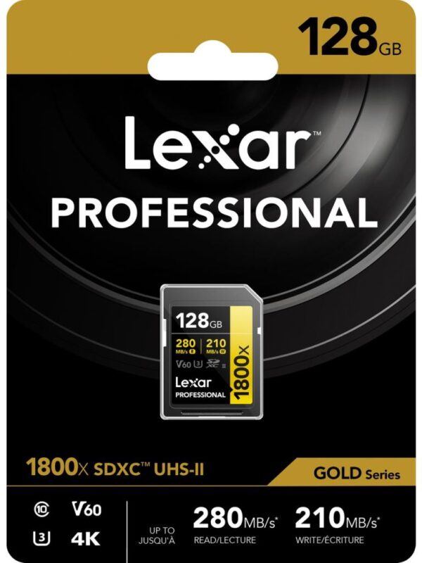 Lexar Professional 128GB 1800X 280MB/s 4K V60 SD Hafıza Kartı - Görsel 3