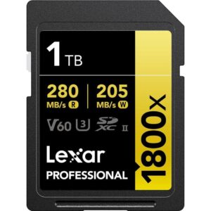 Lexar Professional 1TB 1800X 280MB/s 4K V60 SD Hafıza Kartı
