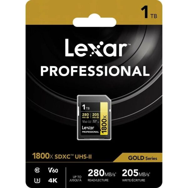 Lexar Professional 1TB 1800X 280MB/s 4K V60 SD Hafıza Kartı - Görsel 2