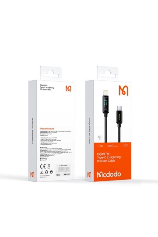 Mcdodo 20w Dijital Göstergeli Type-c To Lightning Kablo CA-8810 - Görsel 4