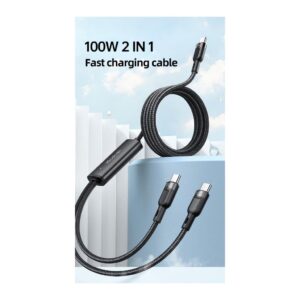 Mcdodo 2in1 100W Typec TypeC Data-Şarj Kablo 1.2M Siyah CA-7470