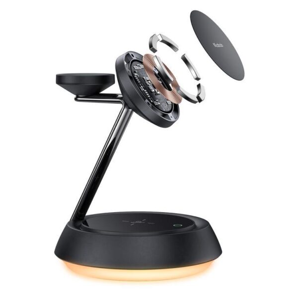 Mcdodo 3in1 15W Magsafe iPhone Kablosuz Şarj Standı Siyah CH-4952 - Görsel 2