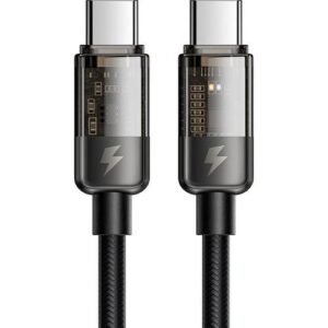 Mcdodo CA-2840 TypeC TypeC 100W Ledli Power Off Hızlı Data Sarj Kablo 1.2m-Siyah
