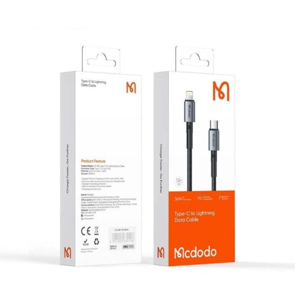 Mcdodo CA-2851 36W PD TypeC İphone Hızlı Şarj  Data Kablo 1.8m-Siyah - Görsel 4
