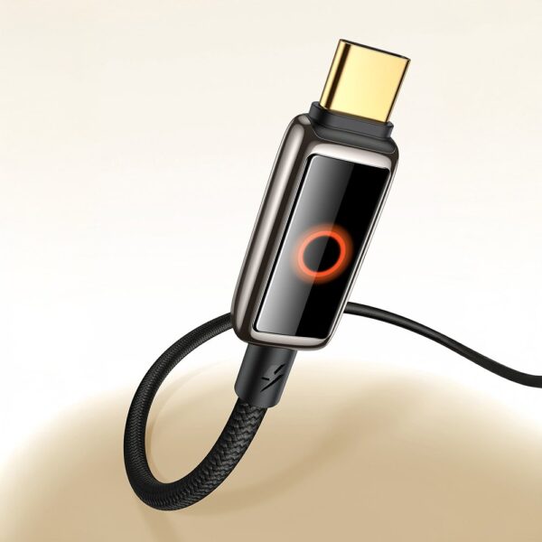 Mcdodo CA-6650 6A USB Typec Halo Solunum Işıklı Şarj Kablosu 1.2M - Siyah - Görsel 3