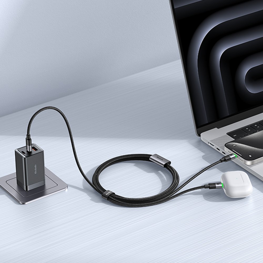 Mcdodo CA-6740 2in1 100W TypeC- TypeC Şarj Kablo 1.5M-Siyah - Görsel 4