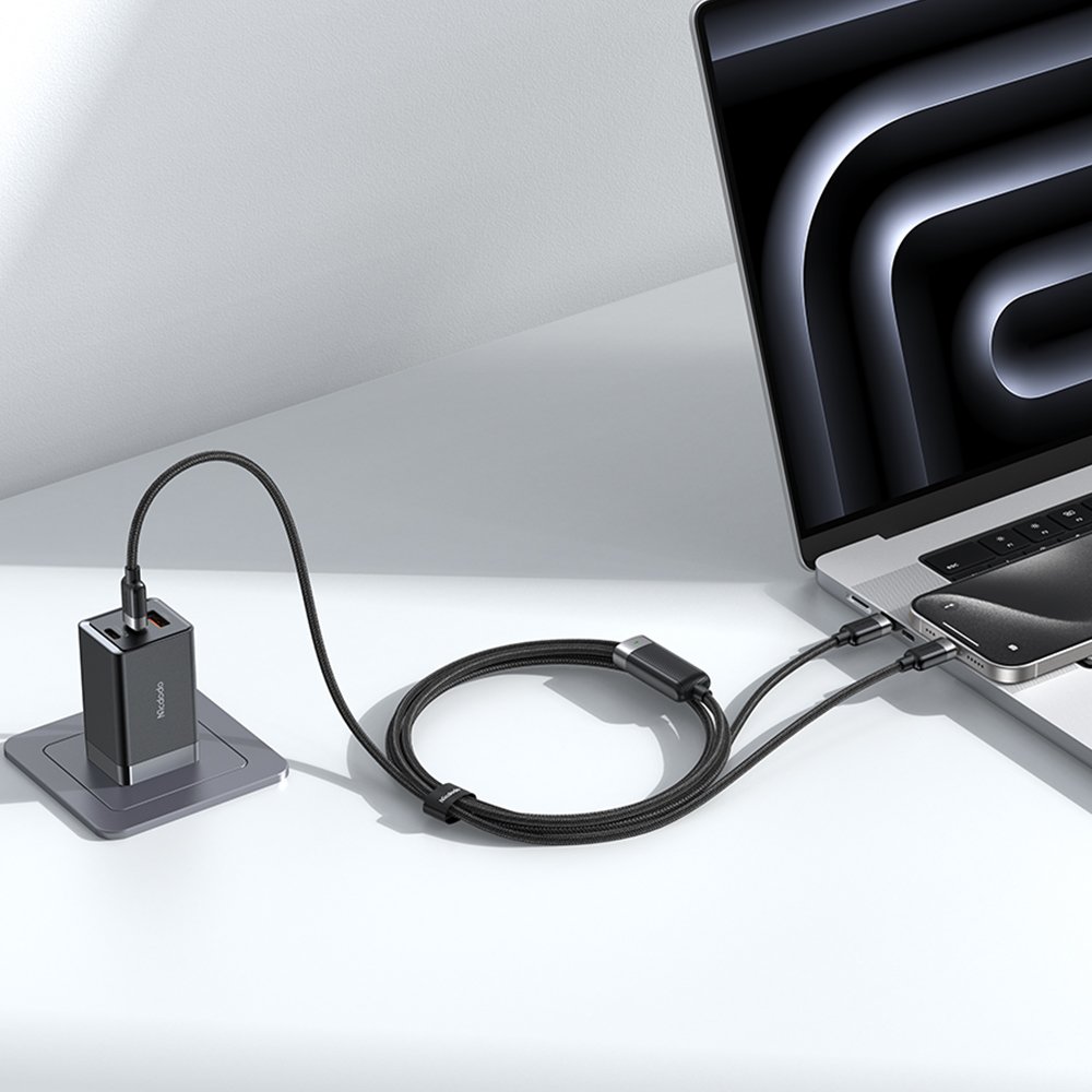 Mcdodo CA-6780 2in1 100W TypeC- TypeC Şarj Kablo 1.5M-Siyah - Görsel 3