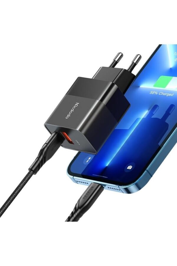 Mcdodo CH-1952 20W Usb TypeC Hızlı Sarj Adaptör -TypeC İphone Kablolu 1.2m-Siyah - Görsel 3