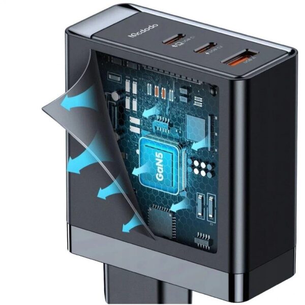 Mcdodo CH-2911 140W Typec Usb GAN5 Pro Hızlı Şarj Adaptörü - Siyah - Görsel 5