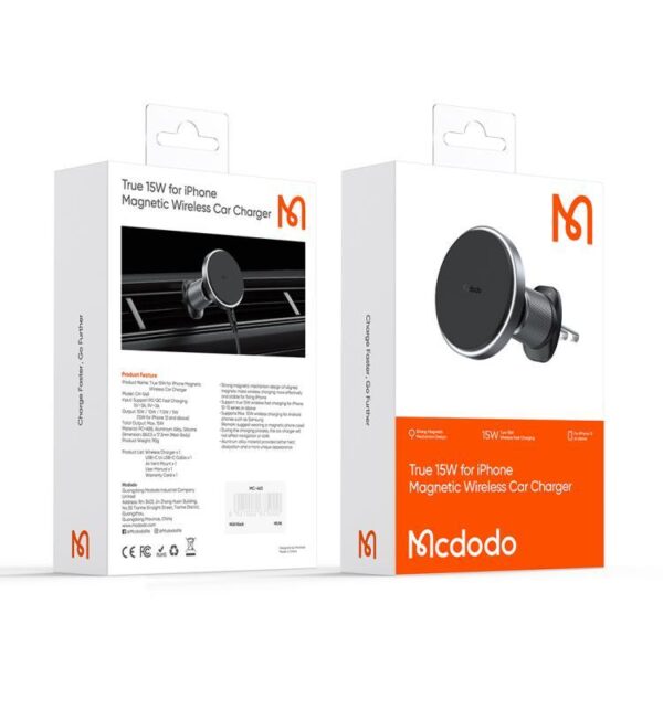 Mcdodo CH-5480 15W Manyetik Wireless Araç Tutucu-Siyah - Görsel 6