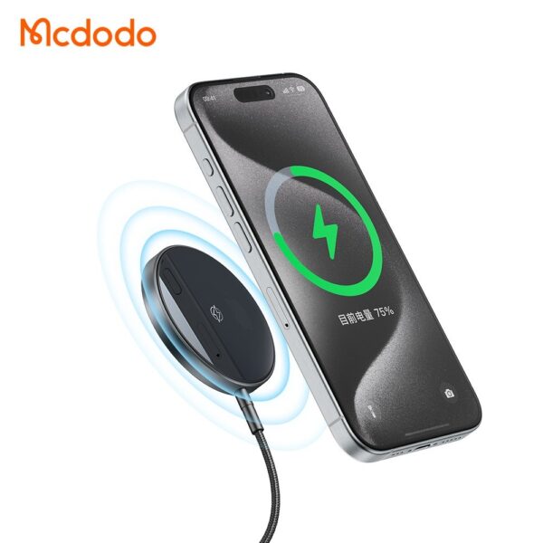 Mcdodo CH-5490 True 15W İphone Kablosuz Şarj Cihazı Siyah - Görsel 2