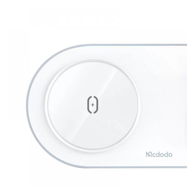 Mcdodo CH-7062 3in1 15W Çoklu Magsafe Kulaklık Saat ve Telefon Şarj Stand Beyaz - Görsel 4