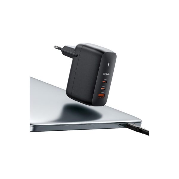 Mcdodo CH-0291 Gan 65W Type-C ve Usb 3 Girişli Hızlı Şarj Adaptörü - Siyah - Görsel 4