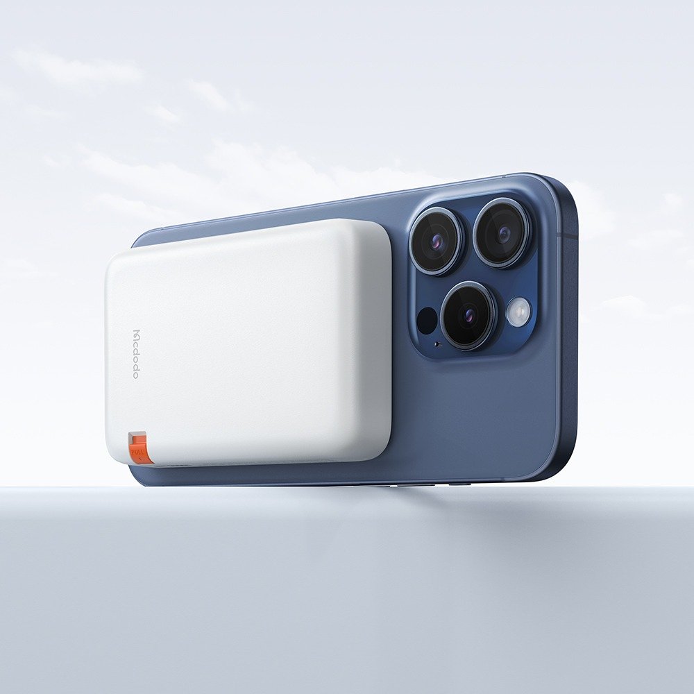 Mcdodo MC-5100 10000mAh 20w Magsafe Kablosuz Powerbank - Beyaz - Görsel 4