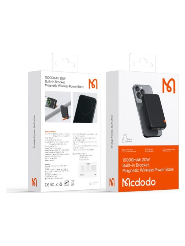 Mcdodo MC-5101 10000mAh 20w Magsafe Kablosuz Powerbank - Siyah - Görsel 4