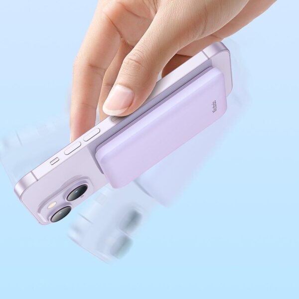 Mcdodo MC-3953 15W Mini Manyetik 5000 mAh Powerbank- Mor - Görsel 2