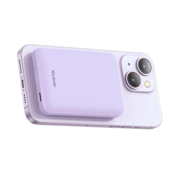 Mcdodo MC-3953 15W Mini Manyetik 5000 mAh Powerbank- Mor - Görsel 3
