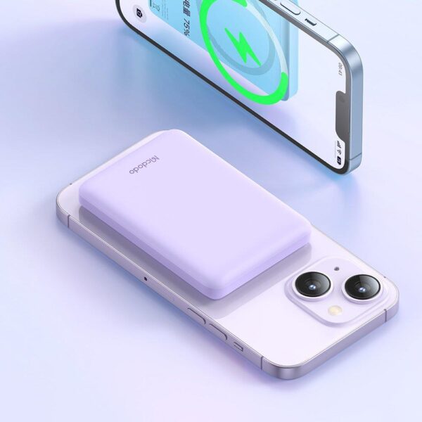 Mcdodo MC-3953 15W Mini Manyetik 5000 mAh Powerbank- Mor - Görsel 6