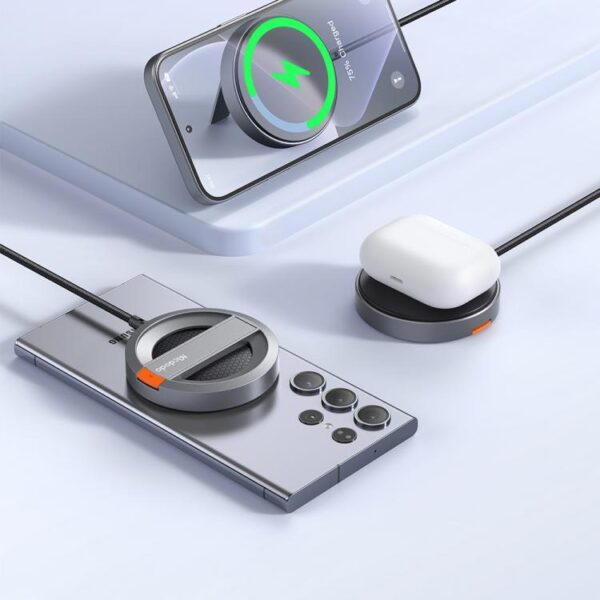 Mcdodo CH-5500 15W Magsafe Şarj Cihazı Ve Stand - SİYAH - Görsel 6