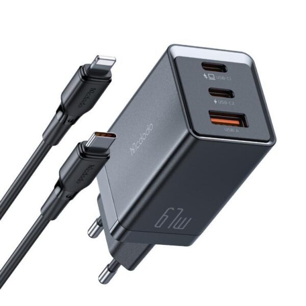 Mcdodo CH-1544 67W Gan5 Pro Typec Usb Girişli Şarj Cihazı-Typec Lightning Kablo