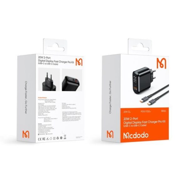 Mcdodo PD 20W USB TypeC Şarj Adaptörü ve Kablo Ch-7172 - Görsel 5
