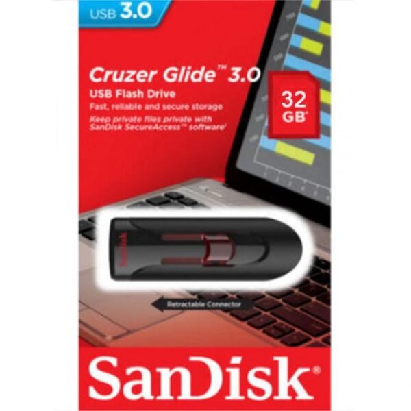 Sandisk 32GB USB 3.0 Flash Bellek Cruzer Glide SDCZ600-032G-G35 - Görsel 2