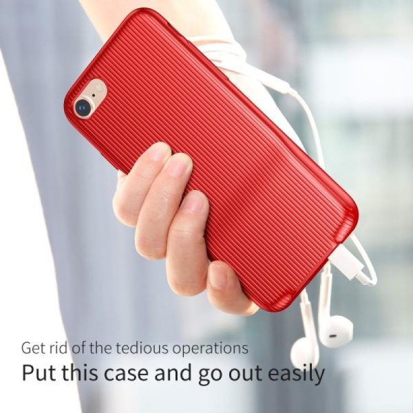 Baseus Iphone 7 / Iphone 8 Kırmızı Şarj ve Kulaklık Girişli Audio Case Kapak - Görsel 2