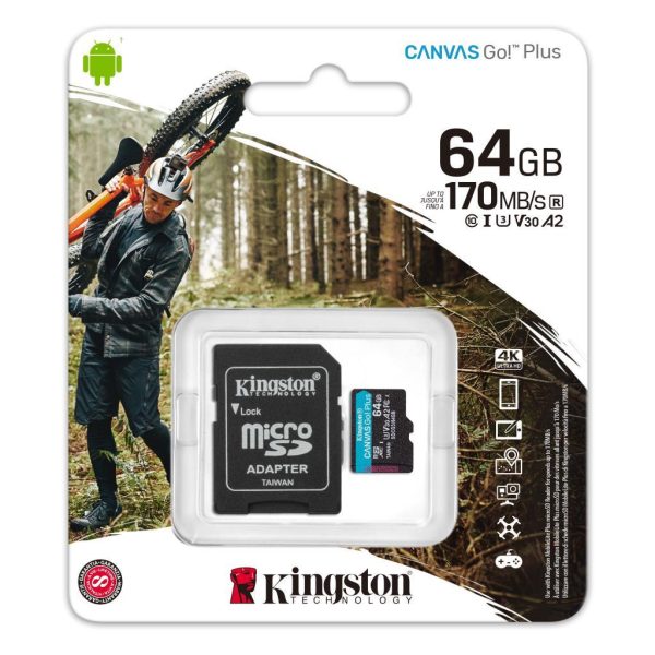 Kingston Canvas Go Plus 64GB Class 10 USH-I Hafıza Kartı SDCG3/64GB