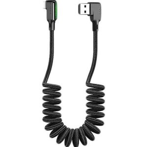 Mcdodo iphone 90 Derece Ledli Şarj Kablo 1.8 m CA-7300 Siyah