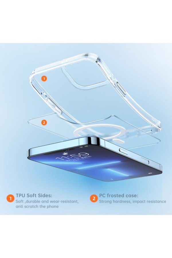 Mcdodo Iphone 12/12 Pro Uyumlu Magsafe Manyetik Şeffaf Kılıf - Görsel 3