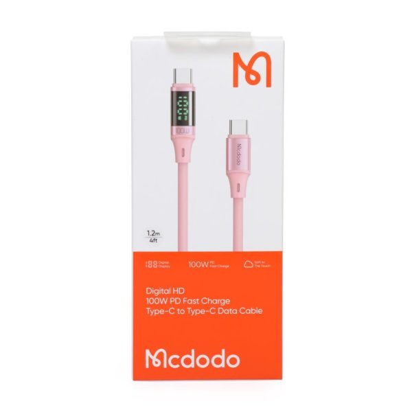 Mcdodo CA-1941 Typec-Typec 100W Hızlı Data Şarj Kablo 1.2m - Pembe - Görsel 2
