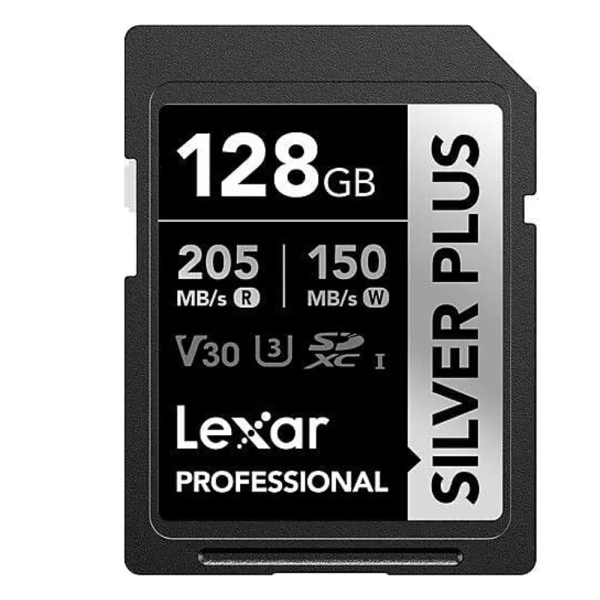 Lexar 128GB Silver Plus SD UhsI V30 U3 205MB/S Hafıza Kartı