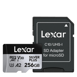 Lexar 256GB Silver Plus 205mb 4K V30 UHSI Micro SD Hafıza Kartı
