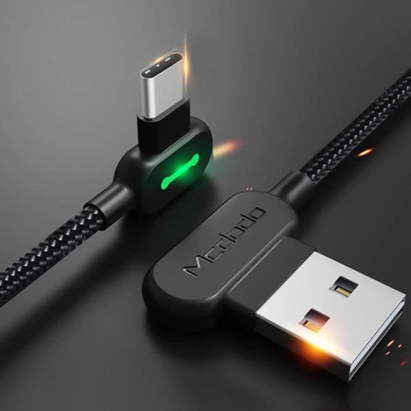 Mcdodo CA-5280 Usb TypeC L Tipi Data-Şarj Kablo 50Cm - Siyah - Görsel 2