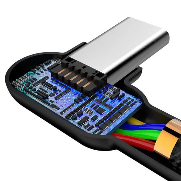 Mcdodo CA-5280 Usb TypeC L Tipi Data-Şarj Kablo 50Cm - Siyah - Görsel 3