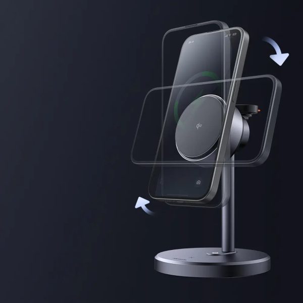 Mcdodo CH-2462 3in1 15W MagQ Qi2 Magsafe iPhone Kablosuz Şarj Standı Siyah - Görsel 4