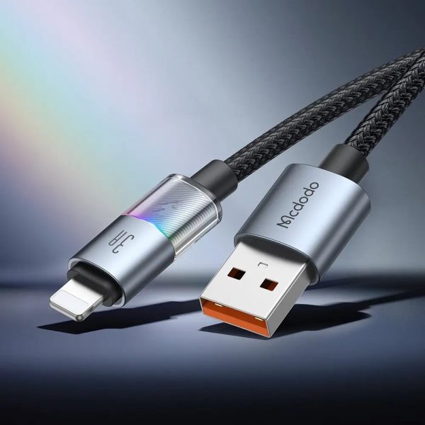 Mcdodo CA-8170 Usb iPhone 3A 7 Renkli LED Işıklı Şarj Data Kablosu - Görsel 2